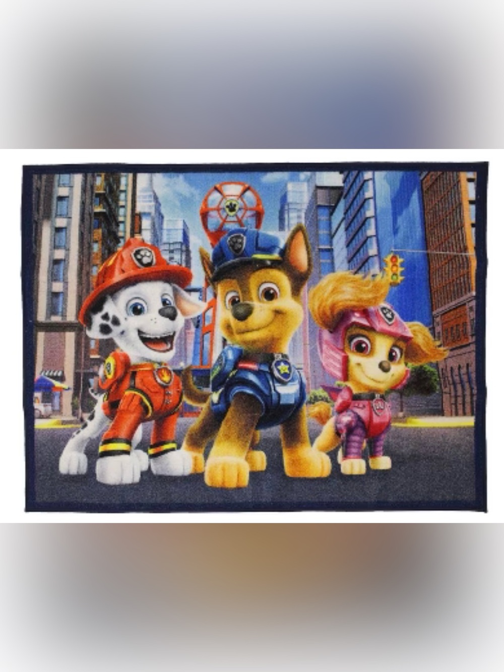 Paw Patrol Play Rug with Chase, Marshall & Skye - Blue, Pink, Red